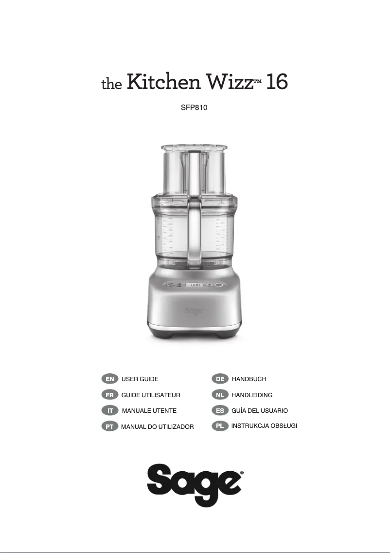 Image de la première page du manuel de l'appareil the Kitchen Wizz 16 SFP810