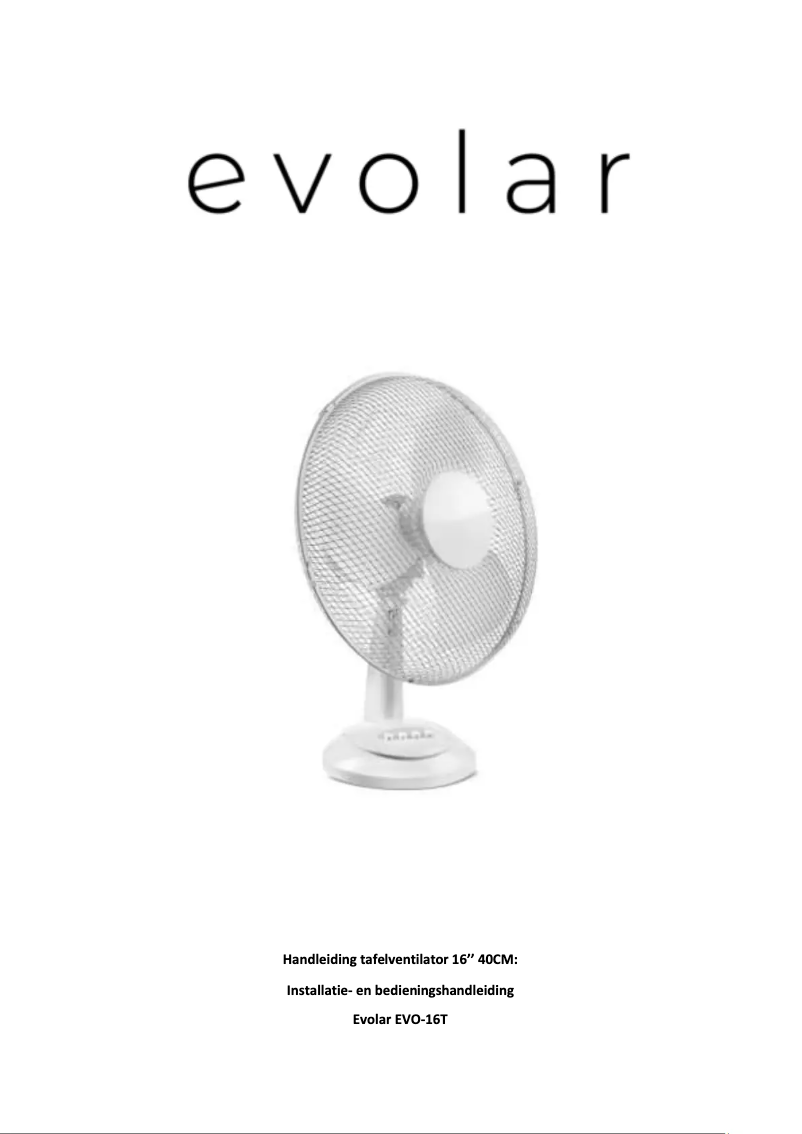 Page n°1 - Manuel utilisateur Evolar EVO-16T