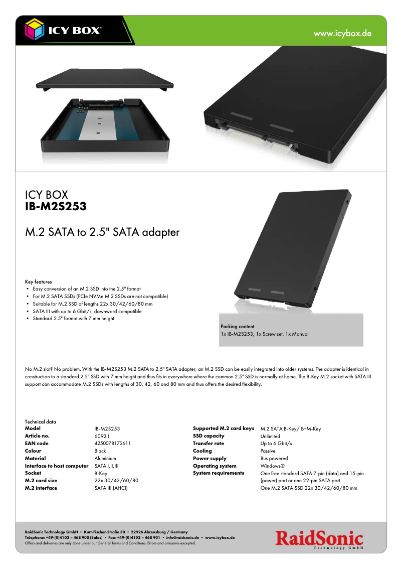 Image de la première page du manuel de l'appareil IB-M2S253