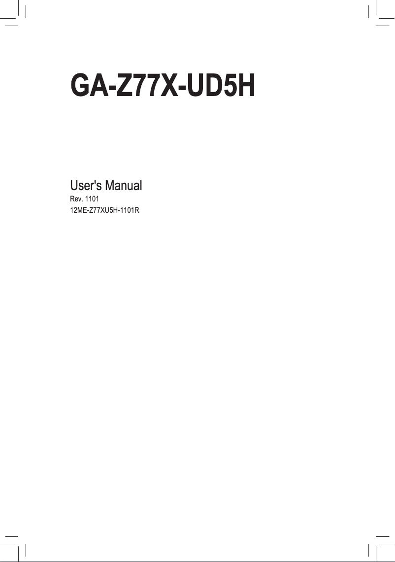 Image de la première page du manuel de l'appareil GA-Z77X-UD5H-WB WIFI