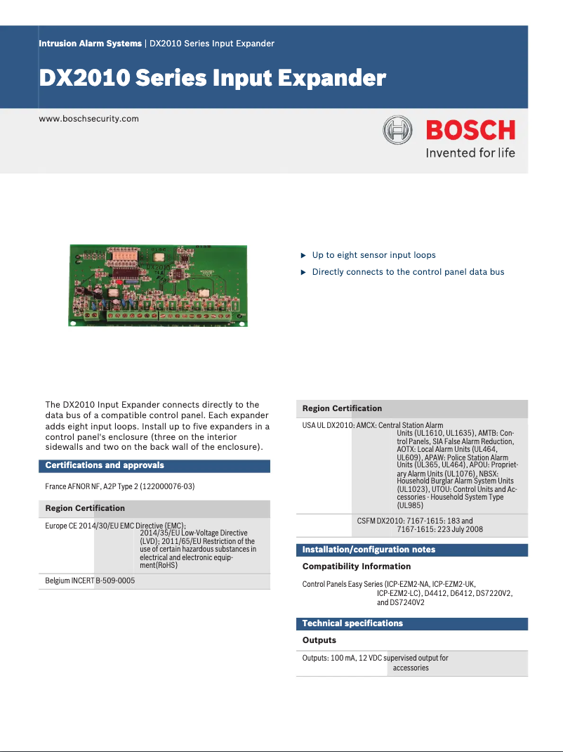 Page n°1 - Manuel utilisateur Bosch DX2010