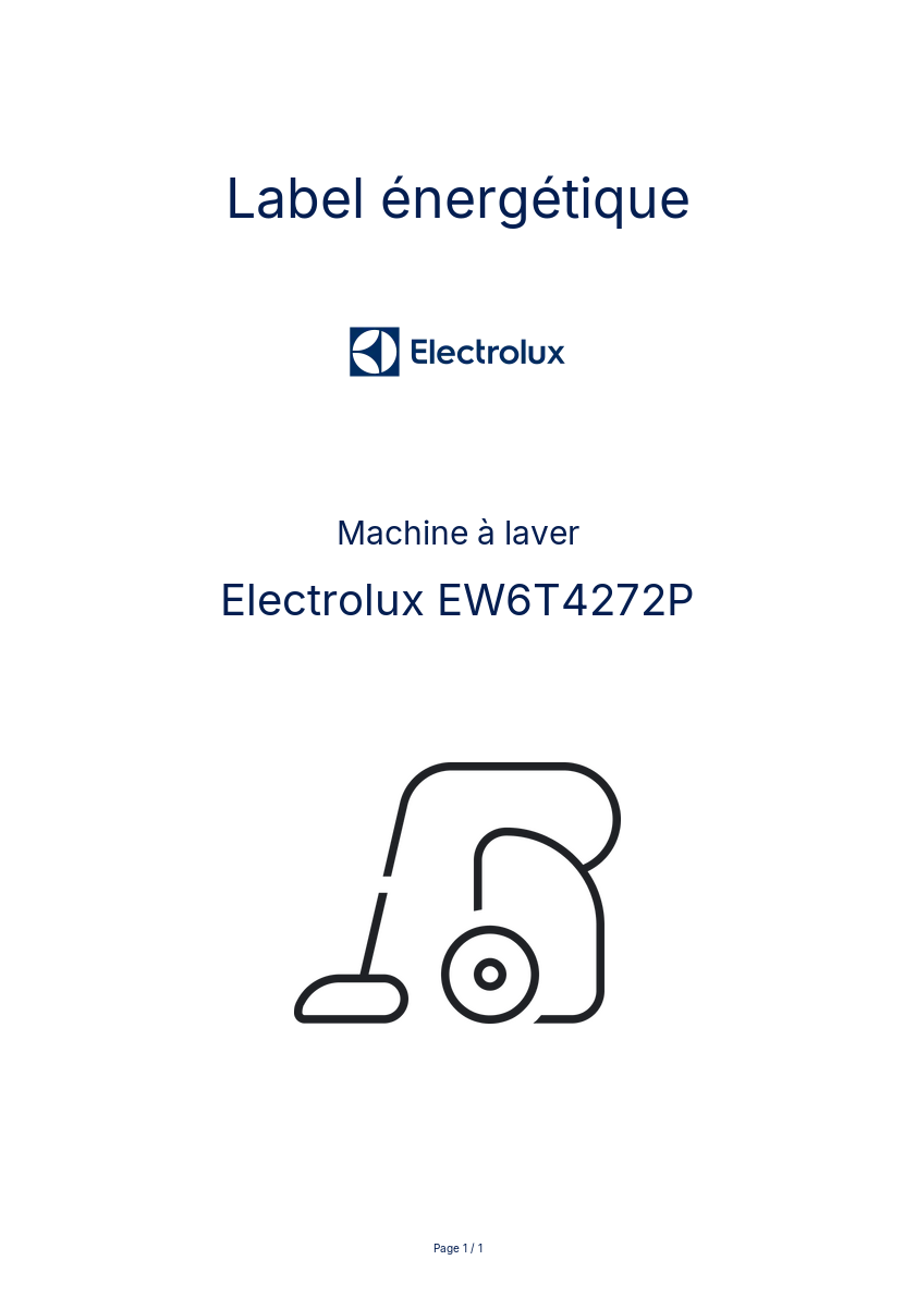 Image de la première page du manuel de l'appareil EW6T4272P