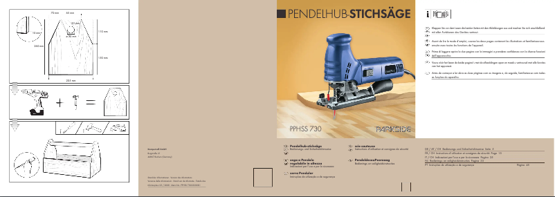 Page n°1 - Manuel utilisateur Parkside PPHSS 730