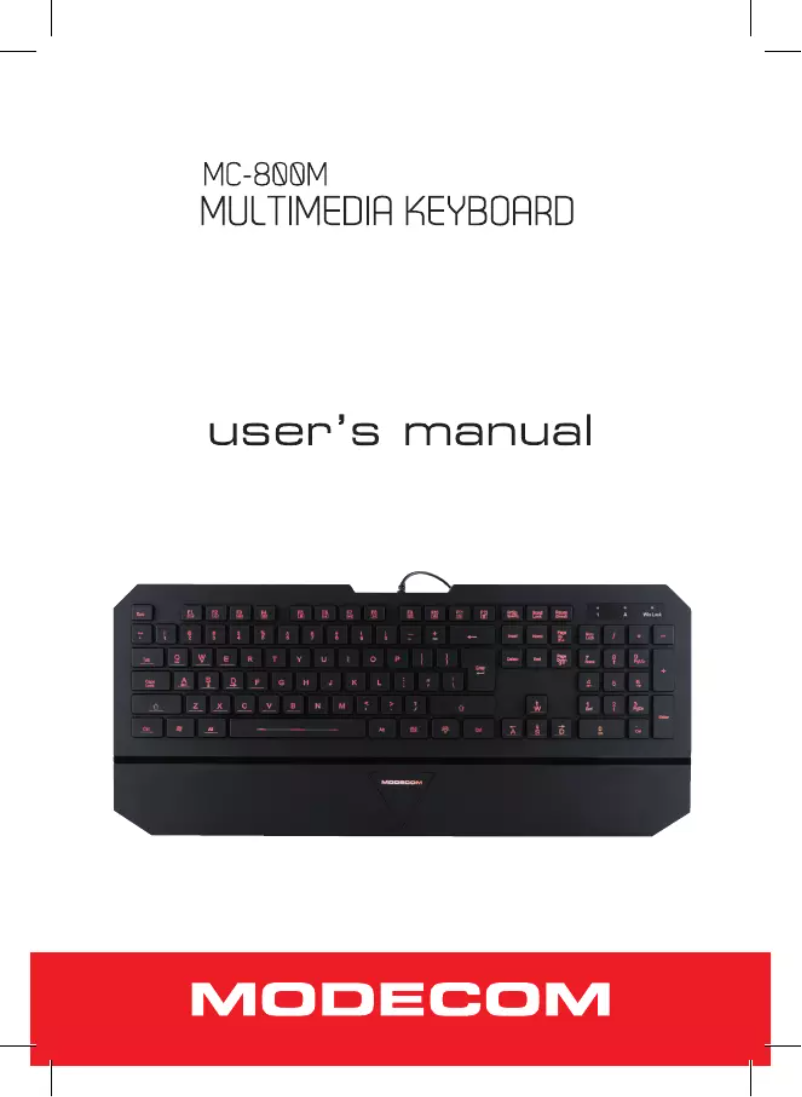Image de la première page du manuel de l'appareil MC-800M