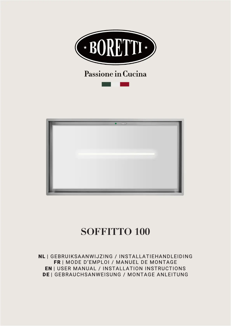 Page 1 de la notice Manuel utilisateur Boretti SOFFITTO 100