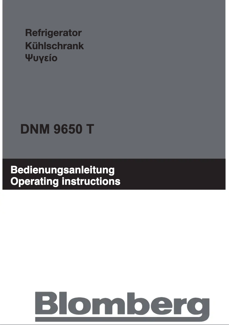 Page n°1 - Manuel utilisateur Blomberg DNM 9650 T