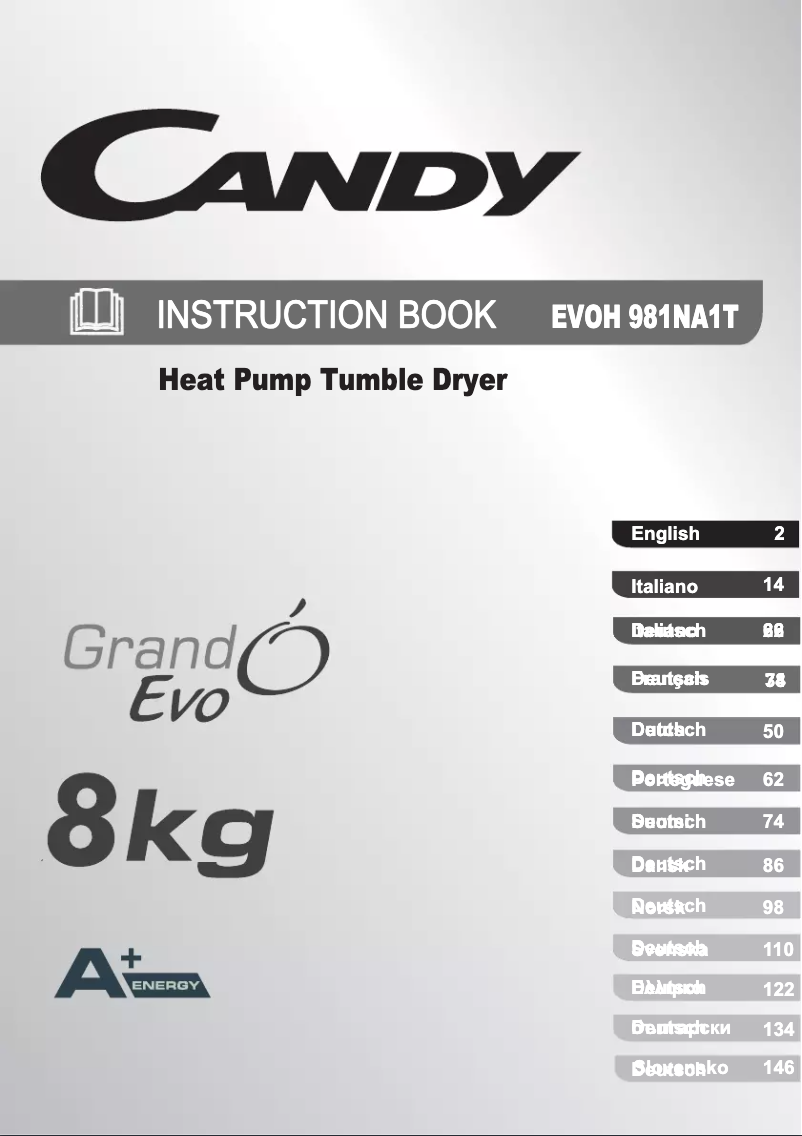 Page 1 de la notice Manuel utilisateur Candy EVOH 981NA1T