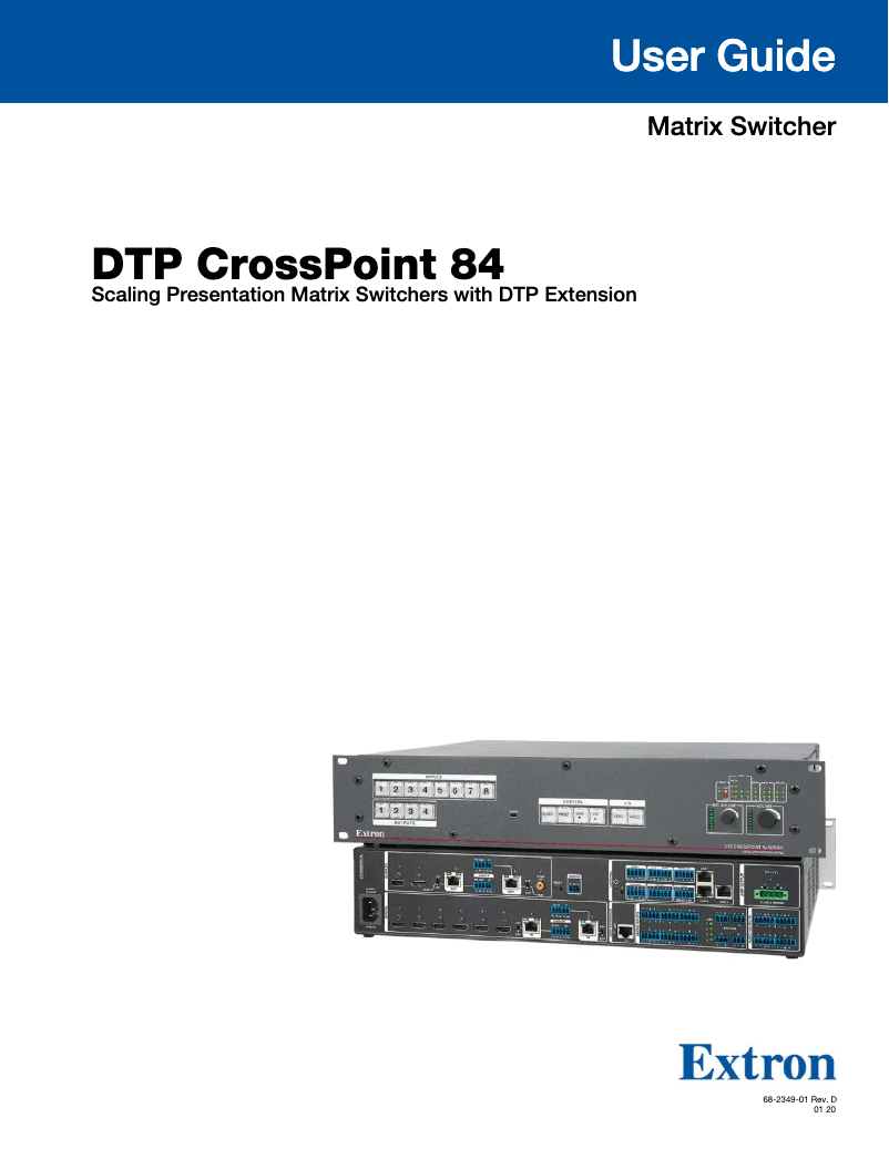 Page n°1 - Manuel utilisateur Extron DTP CrossPoint 84