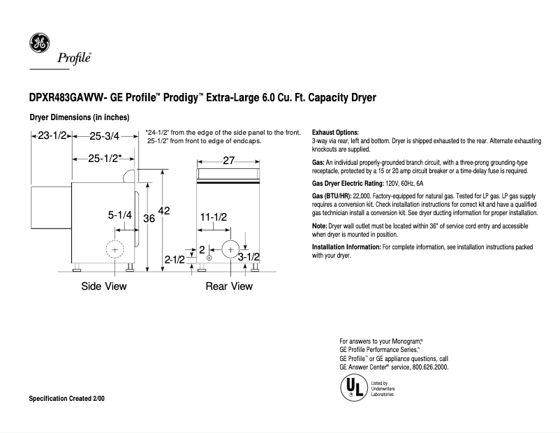 Image de la première page du manuel de l'appareil DPXR483GAWW