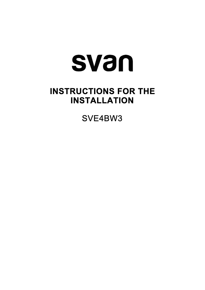 Page 1 de la notice Manuel utilisateur SVAN SVE4BW3