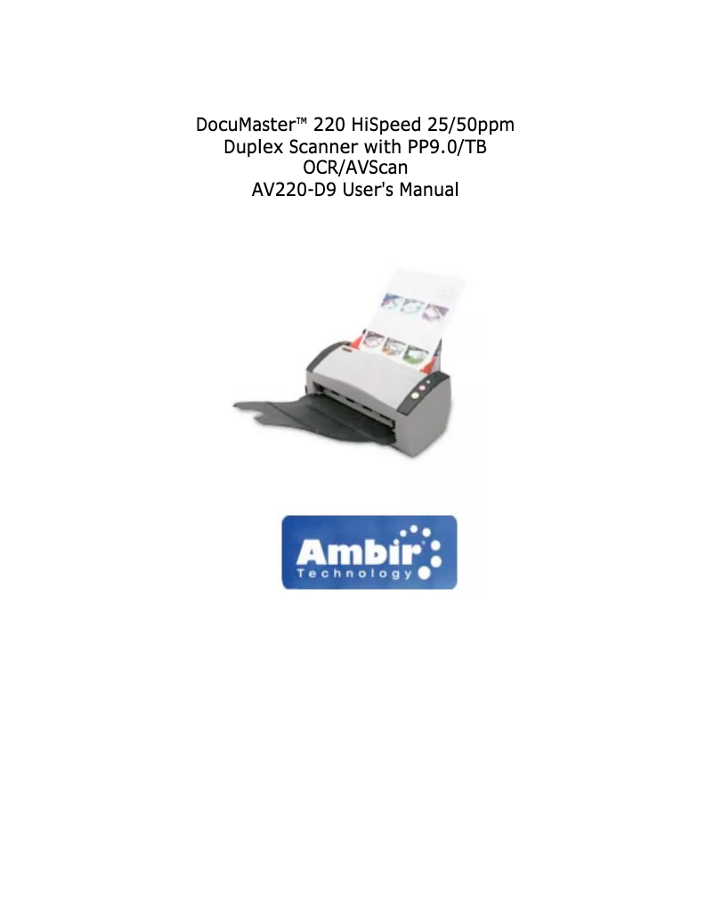 Page n°1 - Manuel utilisateur Ambir Duplex AV220-35