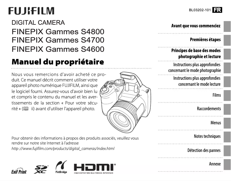 Page n°1 - Manuel utilisateur Fujifilm S4800