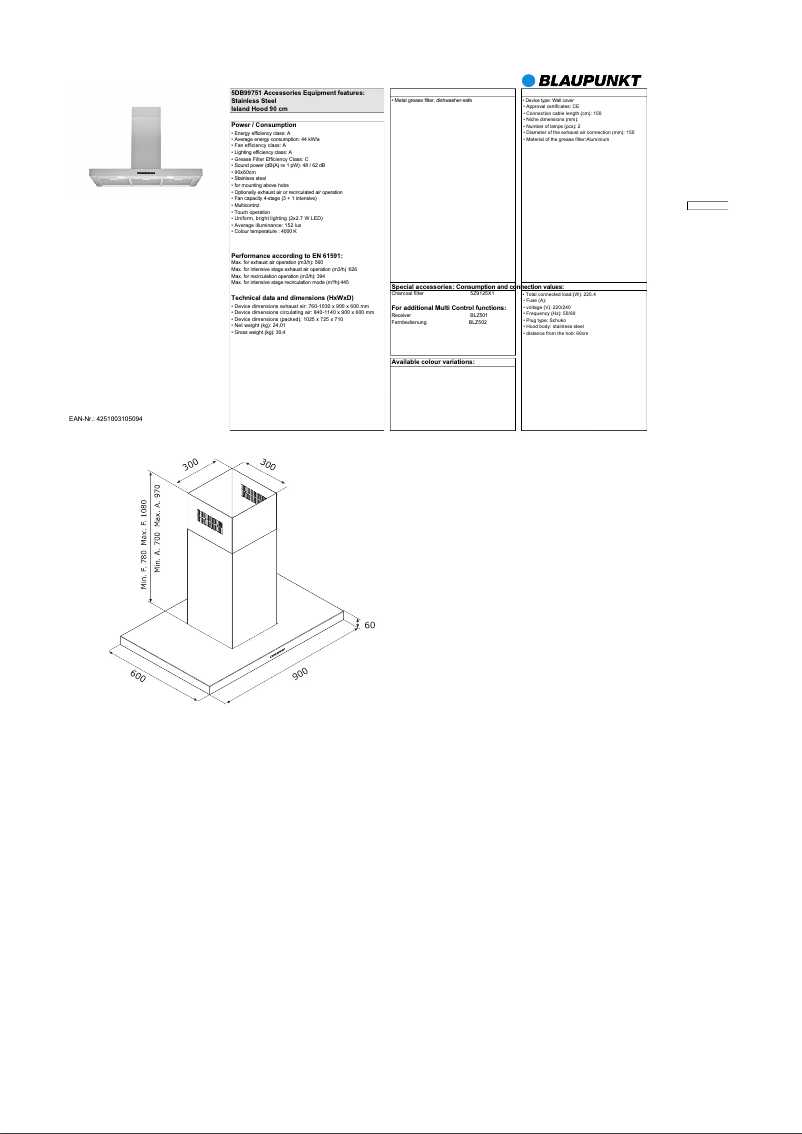 Page n°1 - Fiche technique Blaupunkt 5DB99751