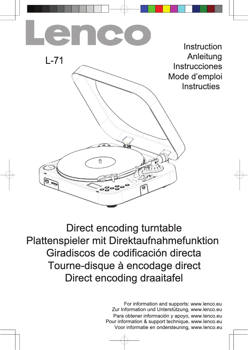 Page 1 de la notice Manuel utilisateur Lenco L-71