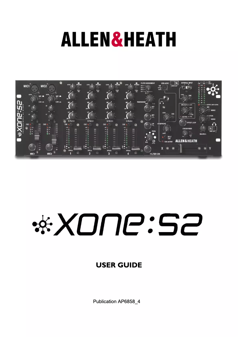 Página 1 del manual Manual de usuario Allen & Heath Xone:S2