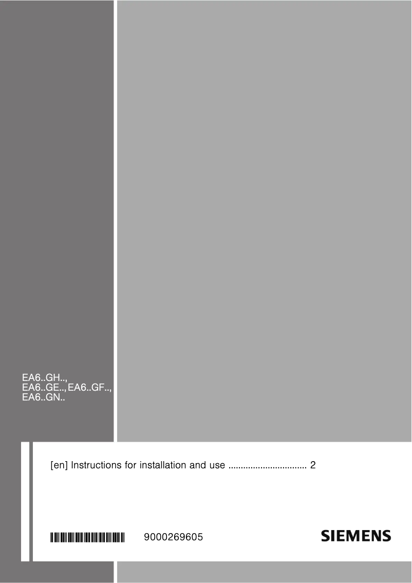 Página 1 del manual Manual de usuario Siemens EQ700220