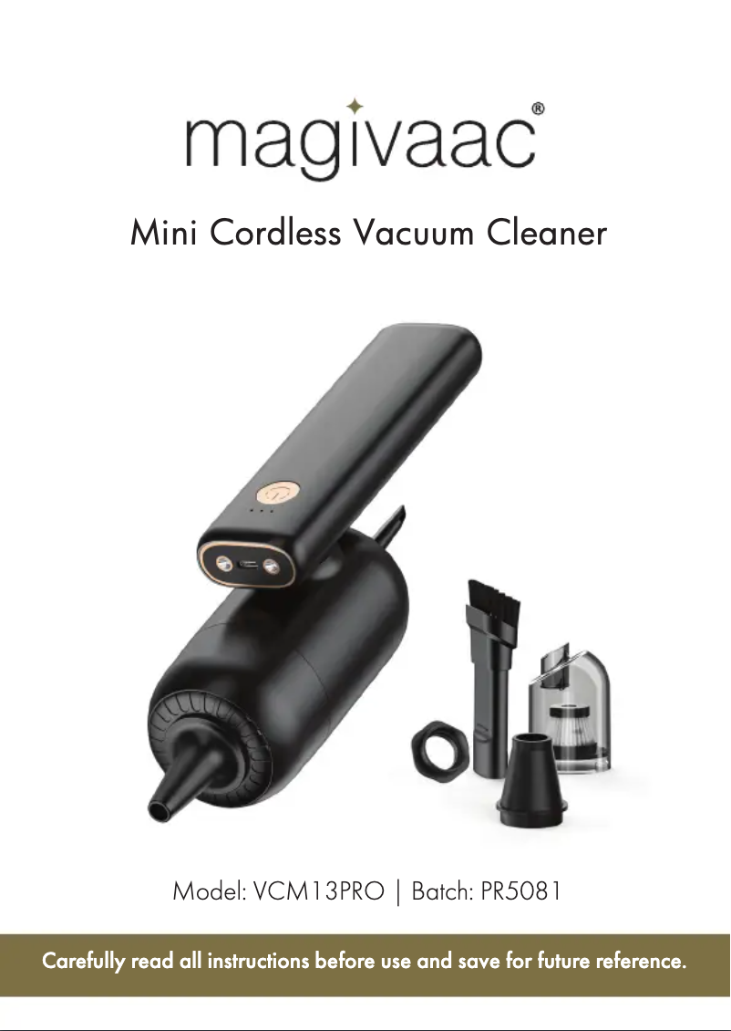Page n°1 - Manuel utilisateur Magivaac VCM13PRO