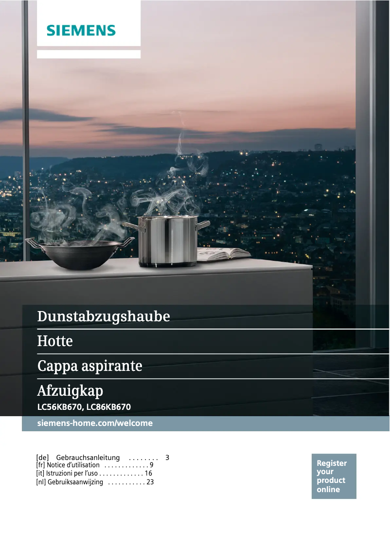 Page 1 de la notice Manuel utilisateur Siemens LC86KB670