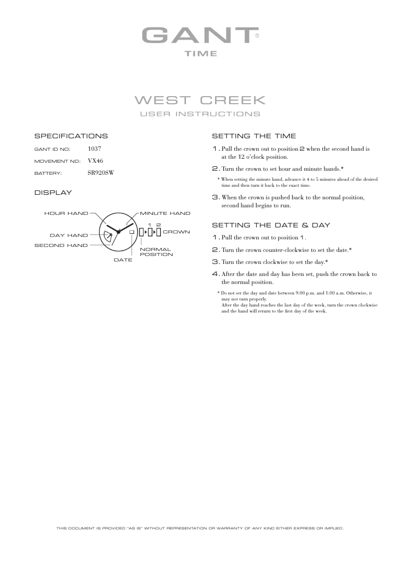 Page 1 de la notice Manuel utilisateur Gant West Creek 1037