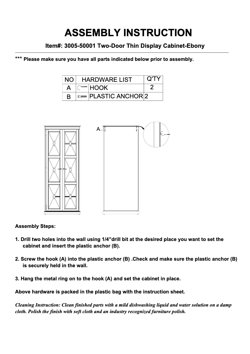 Page 1 de la notice Manuel utilisateur Hooker 3005-50001