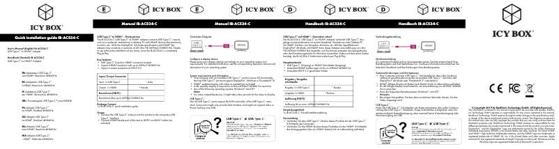 Page 1 de la notice Manuel utilisateur Icy Box IB-AC534-C