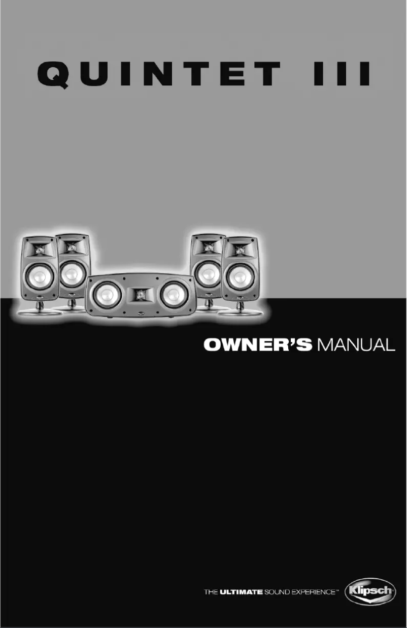 Page n°1 - Manuel utilisateur Klipsch Quintet III
