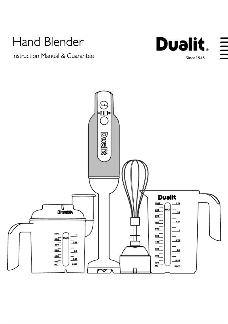 Page n°1 - Manuel utilisateur Dualit 88910