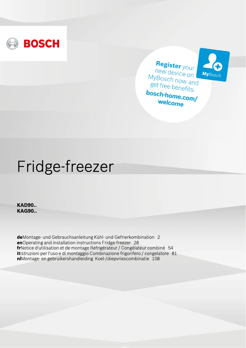 Image de la première page du manuel de l'appareil KAD90VB20