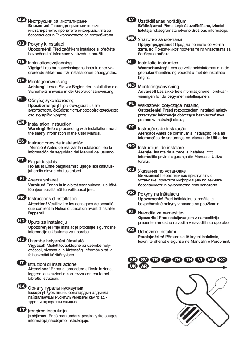 Page 1 de la notice Guide d'installation Electrolux ESC87311UW
