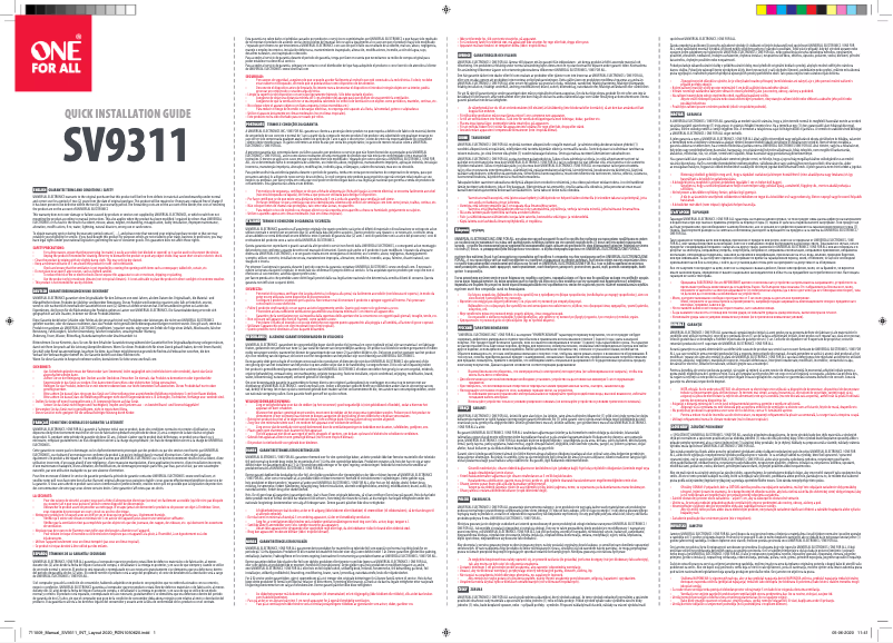 Página 1 del manual Manual de usuario One for all SV 9311