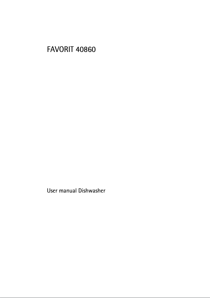 Page n°1 - Manuel utilisateur AEG F40860M