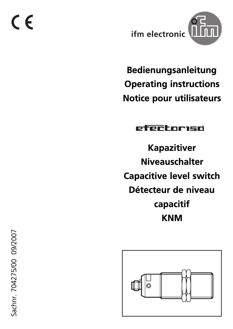 Page n°1 - Manuel utilisateur IFM KN0006