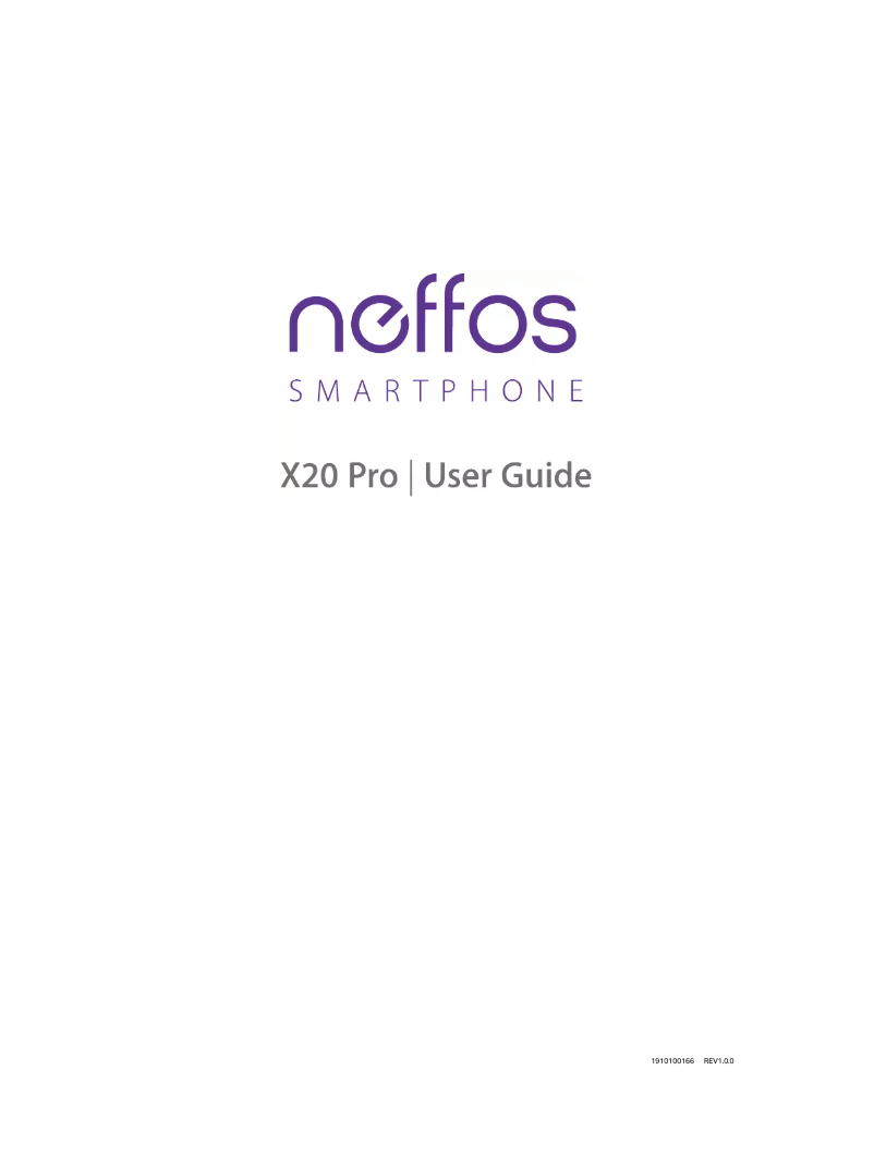Image de la première page du manuel de l'appareil Neffos X20 Pro
