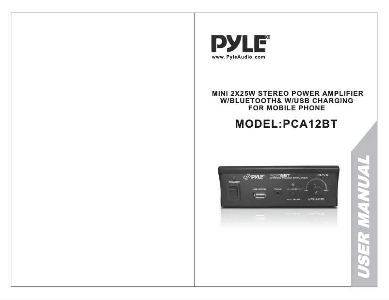 Page 1 de la notice Manuel utilisateur Pyle PCA12BT