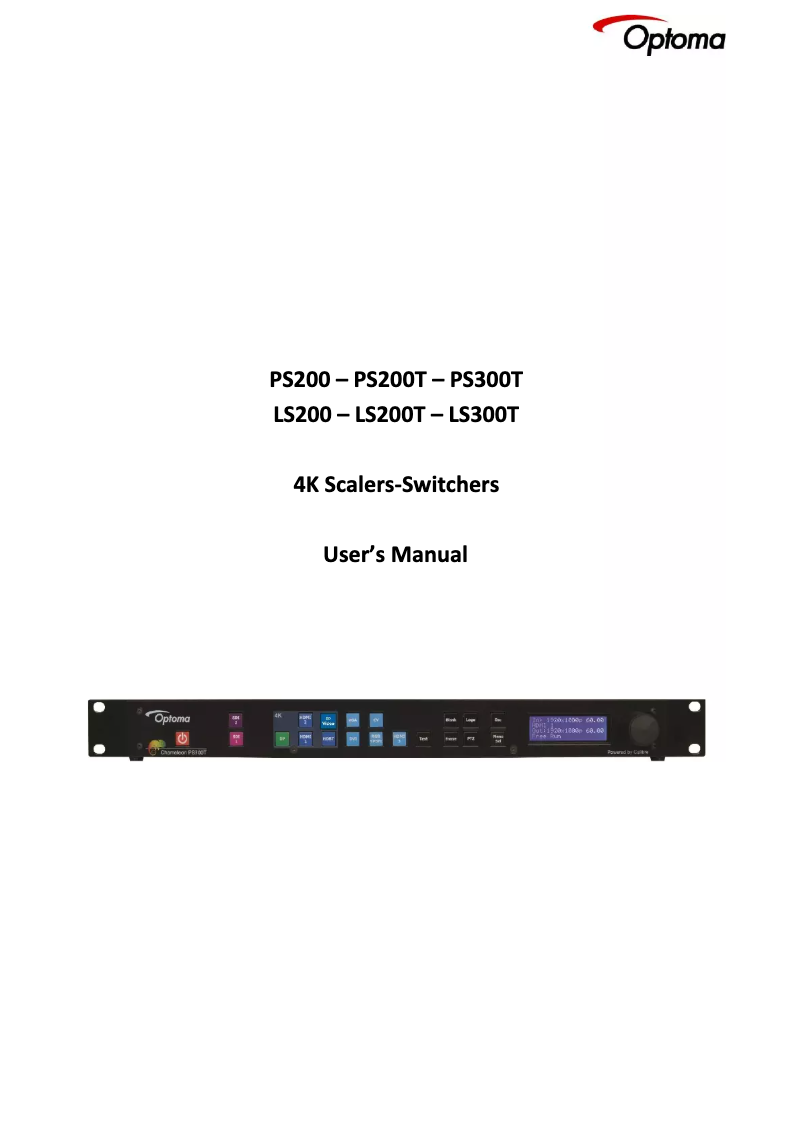 Page n°1 - Manuel utilisateur Optoma PS200T