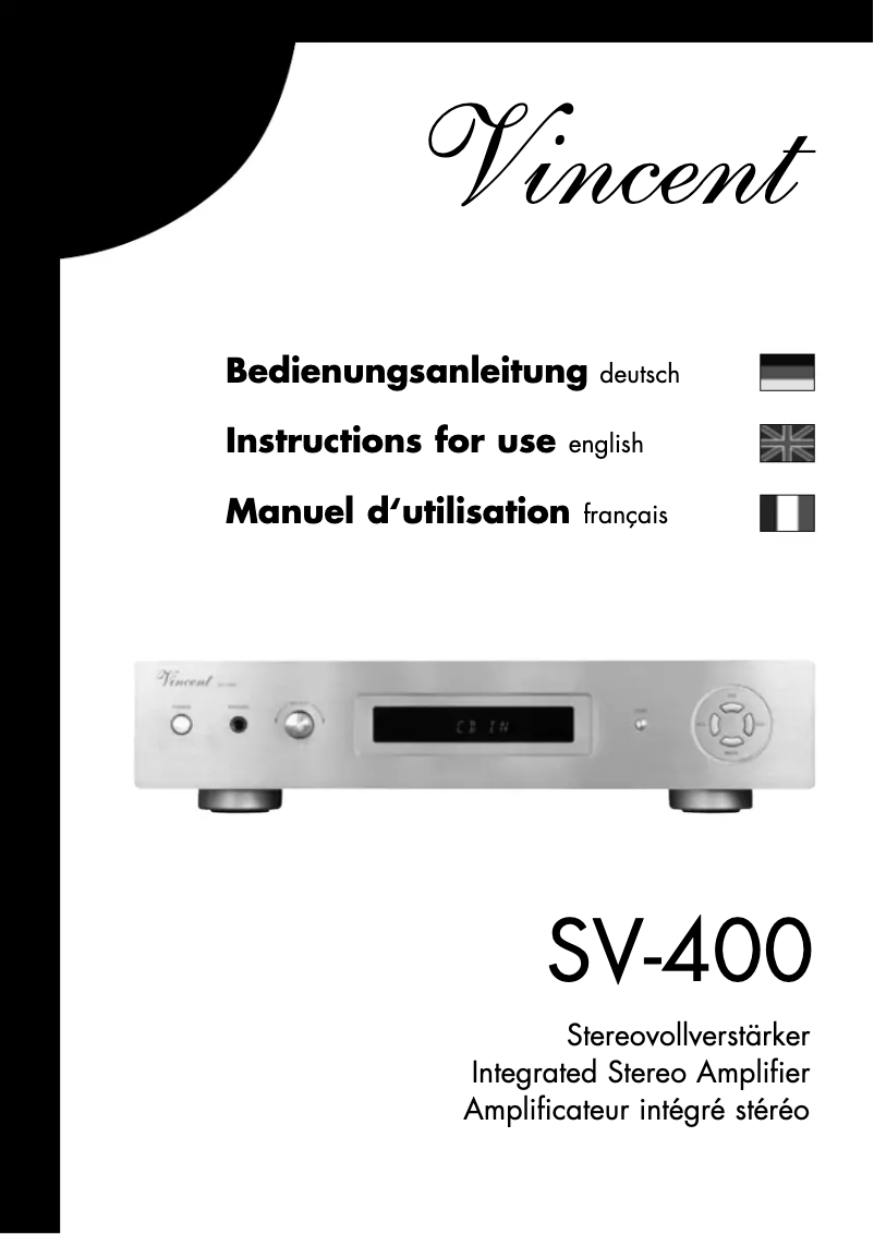 Page n°1 - Manuel utilisateur Vincent SV-400
