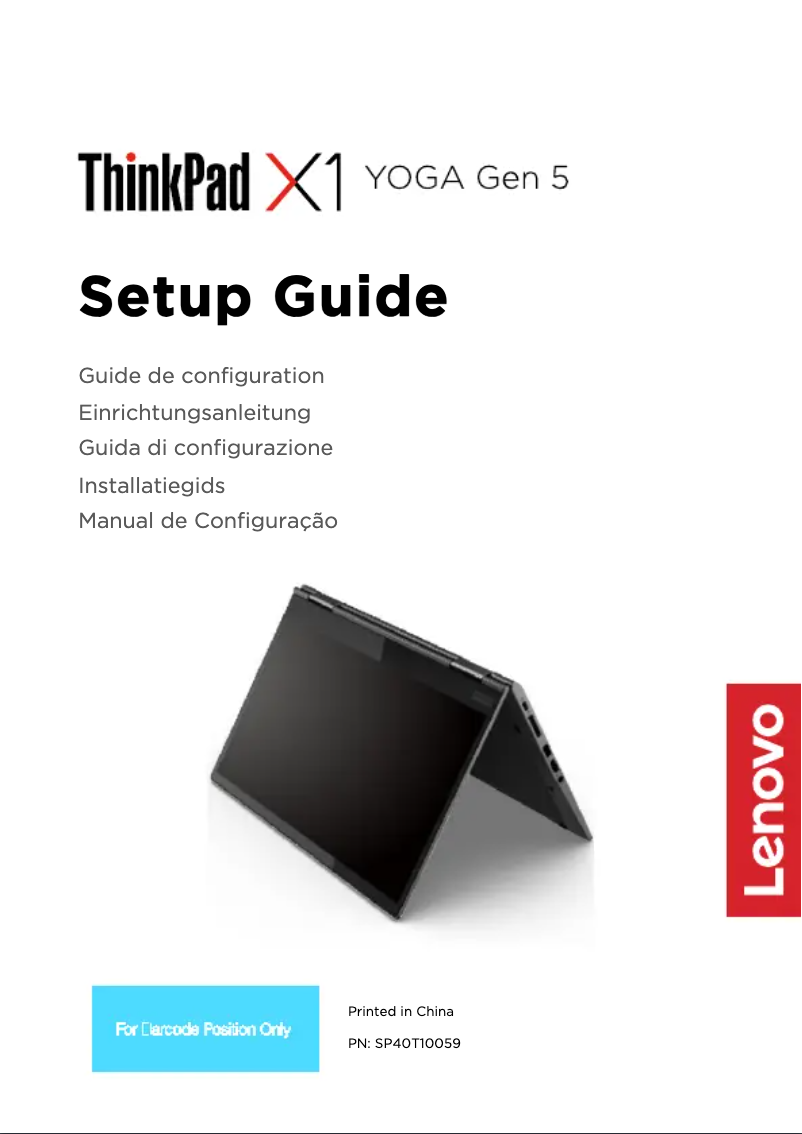 Page n°1 - Manuel utilisateur Lenovo ThinkPad X1 Yoga Gen 5