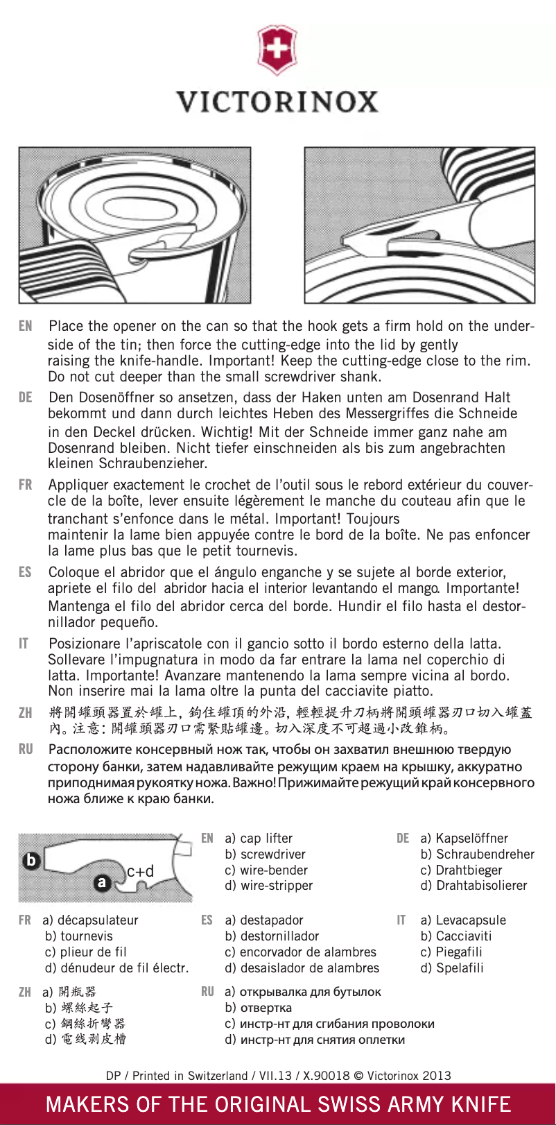 Page 1 de la notice Manuel utilisateur Victorinox Spartan SilverTech