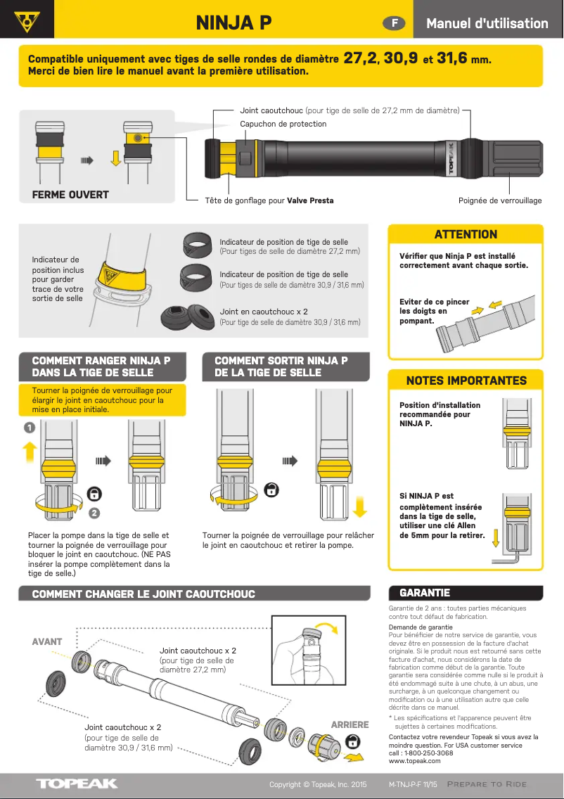 Image de la première page du manuel de l'appareil Ninja P