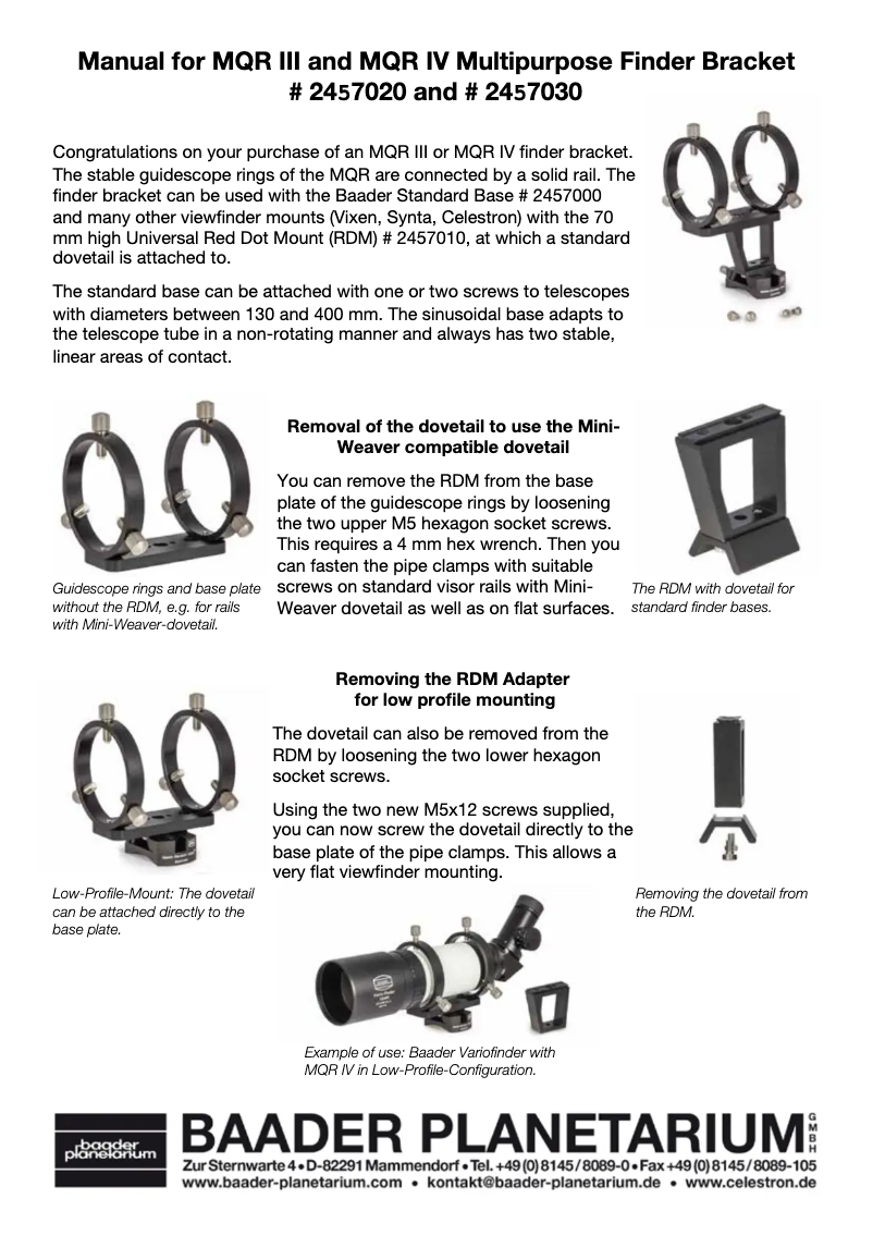 Page 1 de la notice Manuel utilisateur Alpine MQR-III