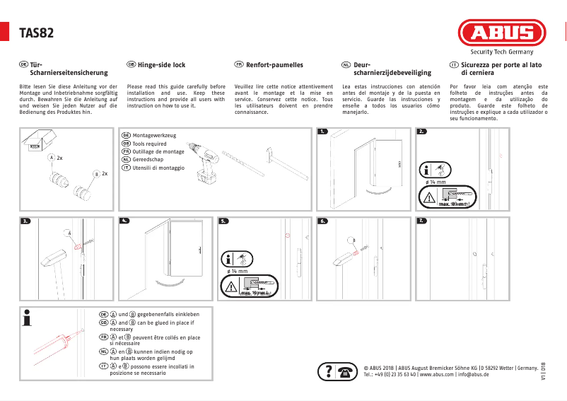 Image de la première page du manuel de l'appareil TAS82