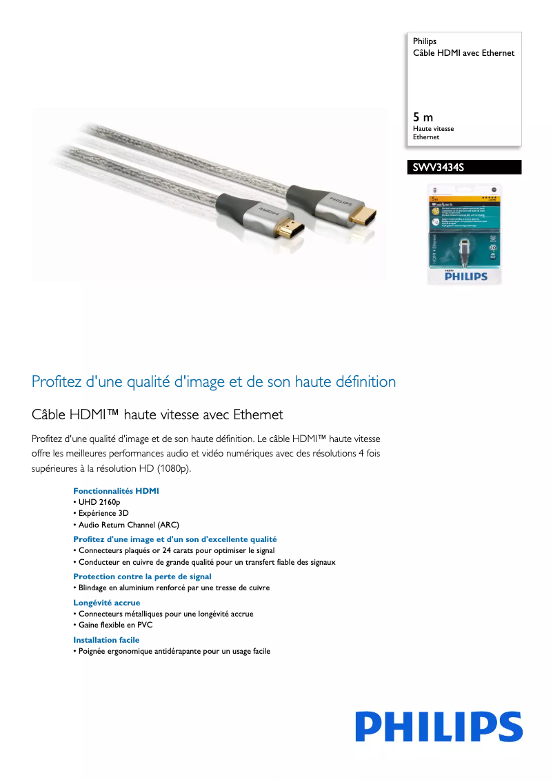 Page 1 de la notice Manuel utilisateur Philips SWV3434S