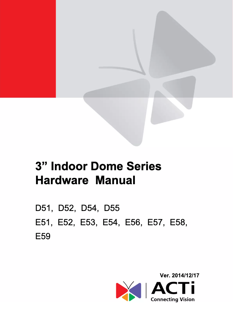 Page 1 de la notice Manuel utilisateur ACTi TCM3401