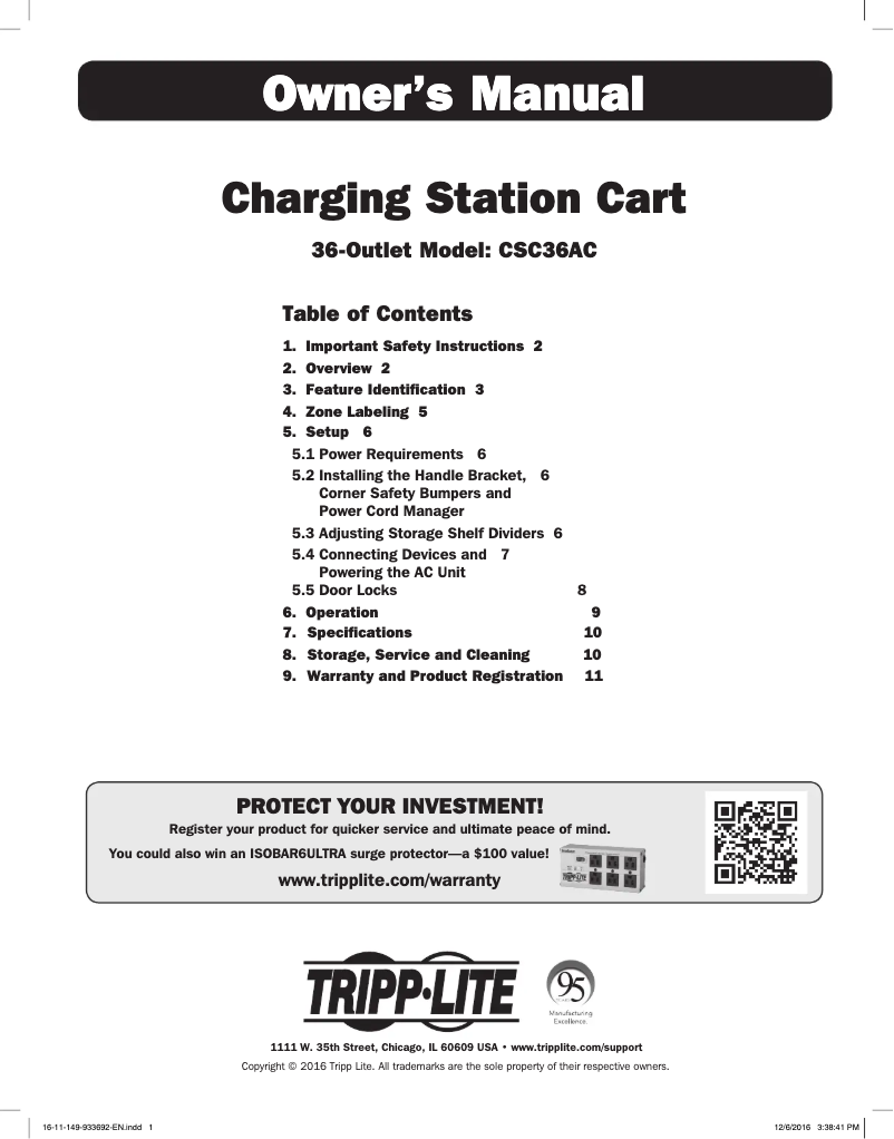 Page n°1 - Manuel utilisateur Tripp Lite CSC36AC