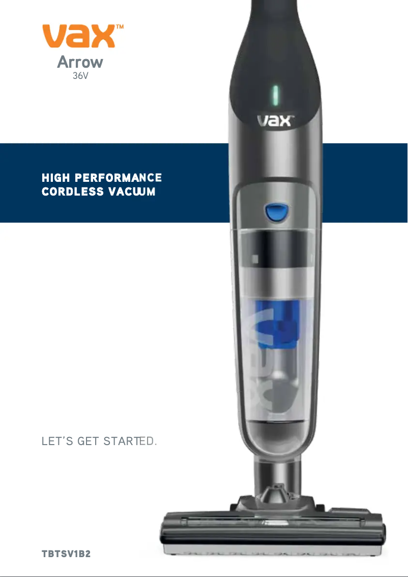 Page 1 de la notice Manuel utilisateur Vax Arrow TBTSV1B1