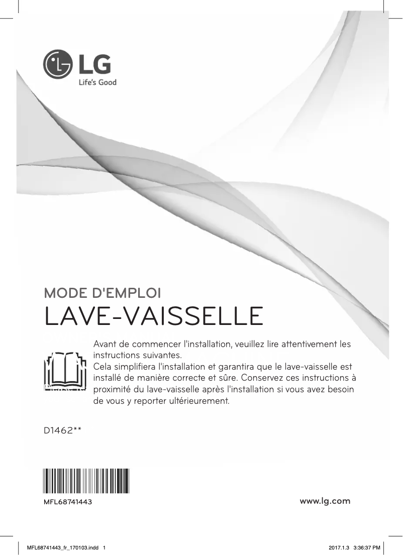 Page 1 de la notice Manuel utilisateur LG D1462CF