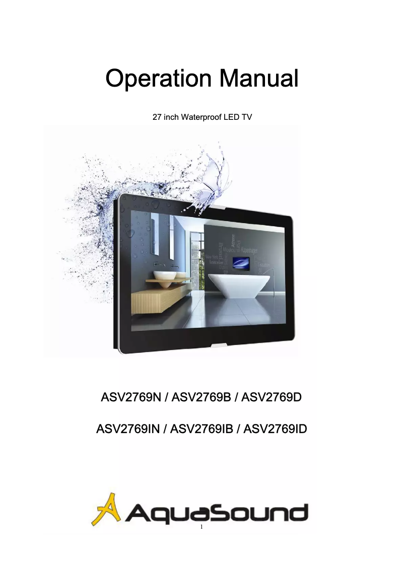 Image de la première page du manuel de l'appareil ASV2769D