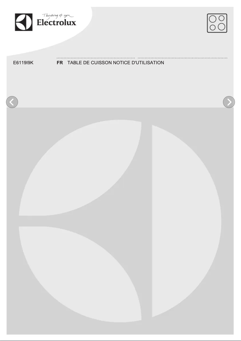 Page 1 de la notice Manuel utilisateur Electrolux E6119I9K