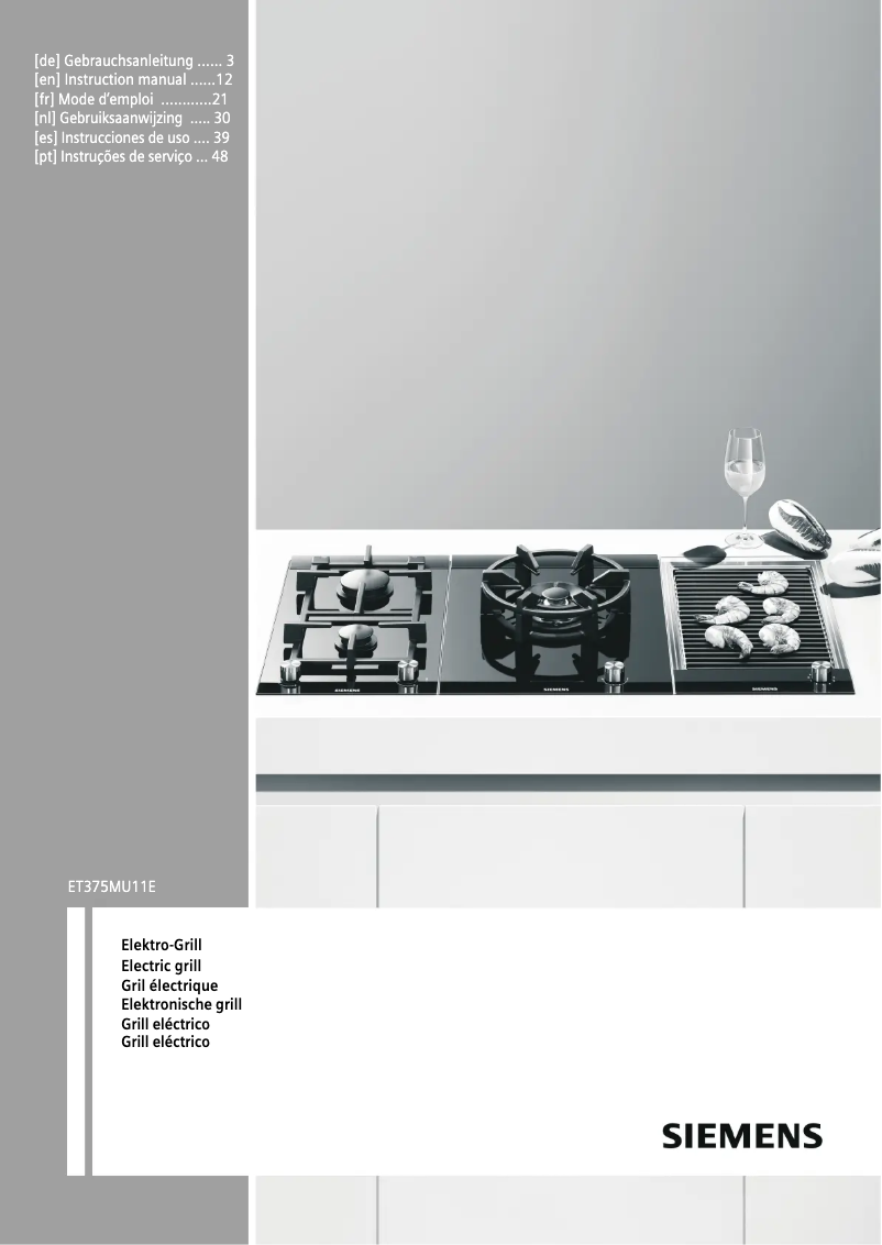 Page 1 de la notice Manuel d'utilisation et d'entretien Siemens ET375MU11E