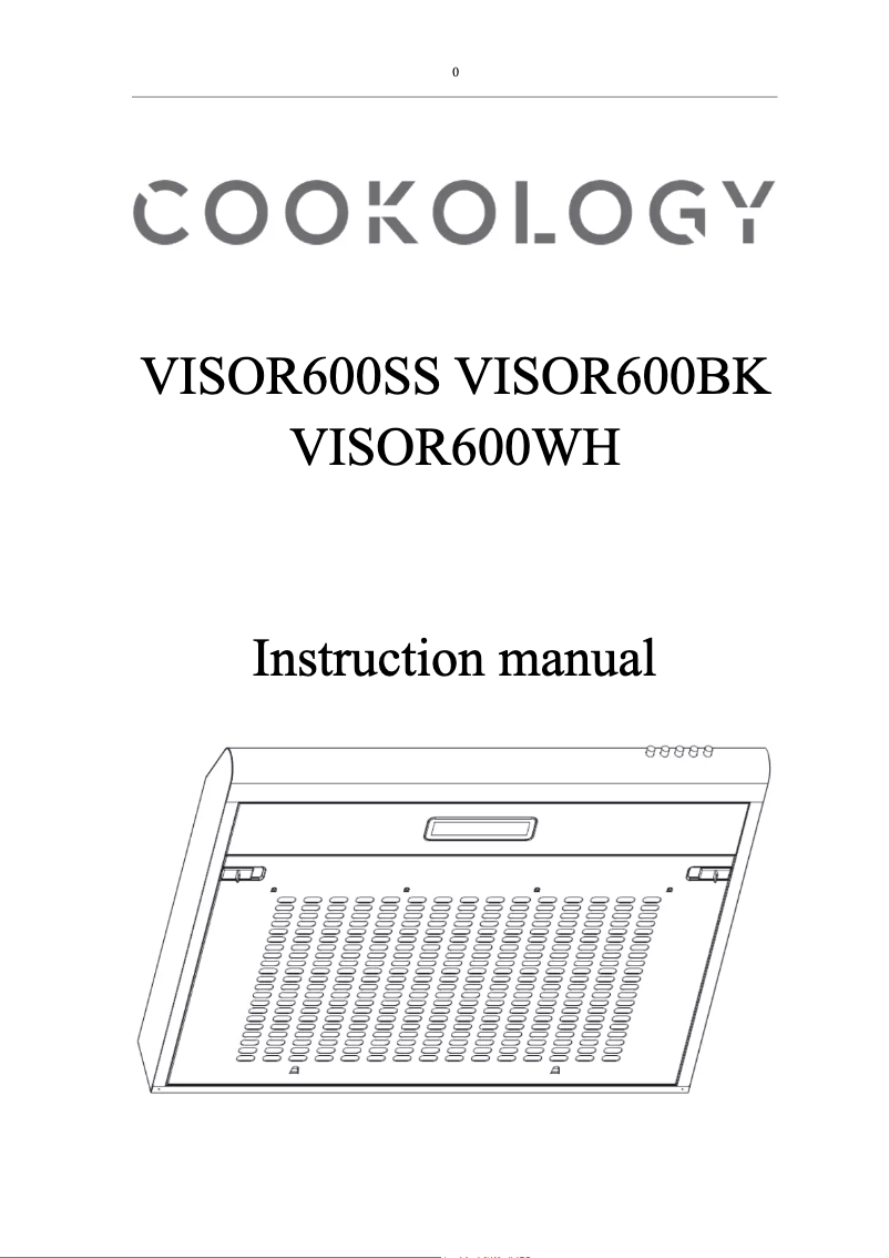 Page 1 de la notice Manuel utilisateur Cookology VISOR600WH